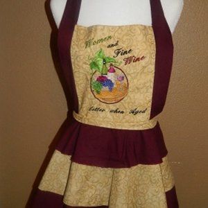 New Custom Handmade Wine Themed Apron